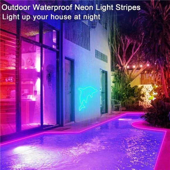 16.4ft LED neon Lights with Remote APP Control IP65 Waterproof Flexible Neon - Picture 4 of 7